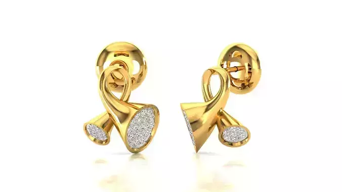 Earrings-8625 rose gold diamond stud earring