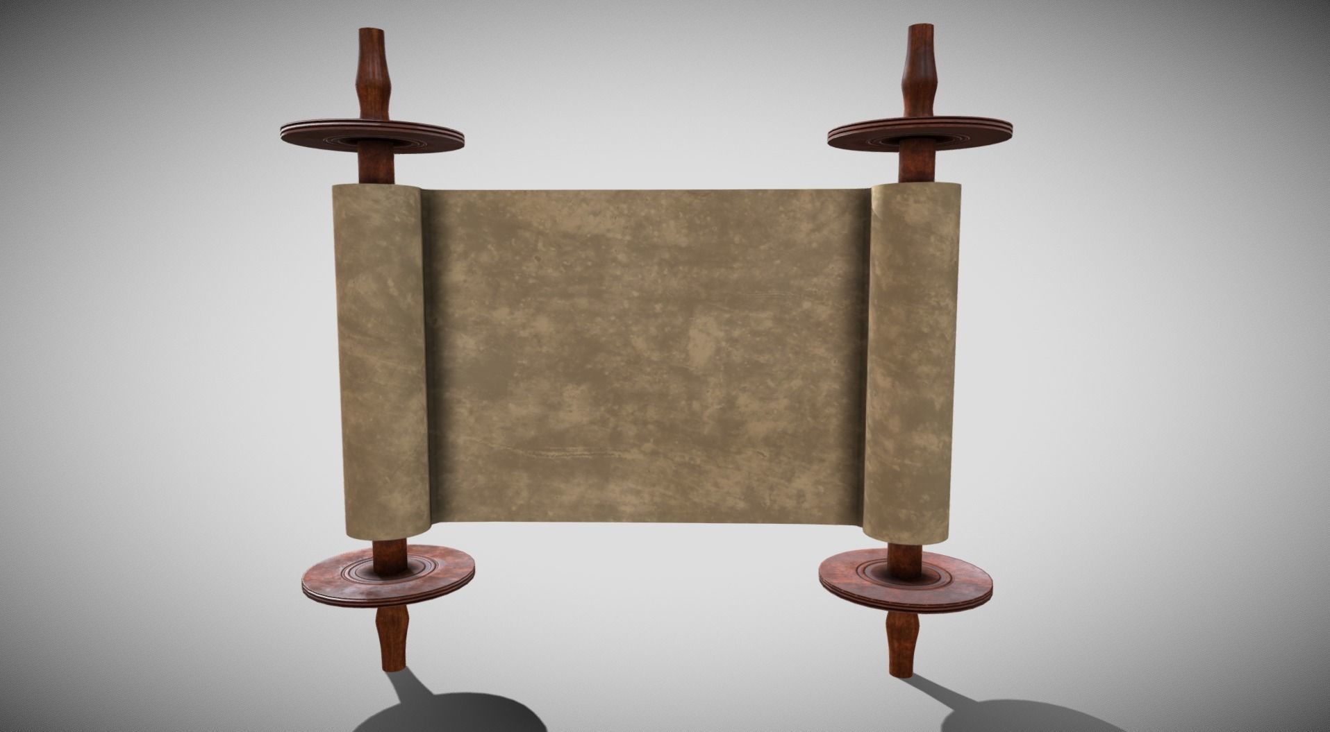 Blank Scroll Low-poly 3D model_2