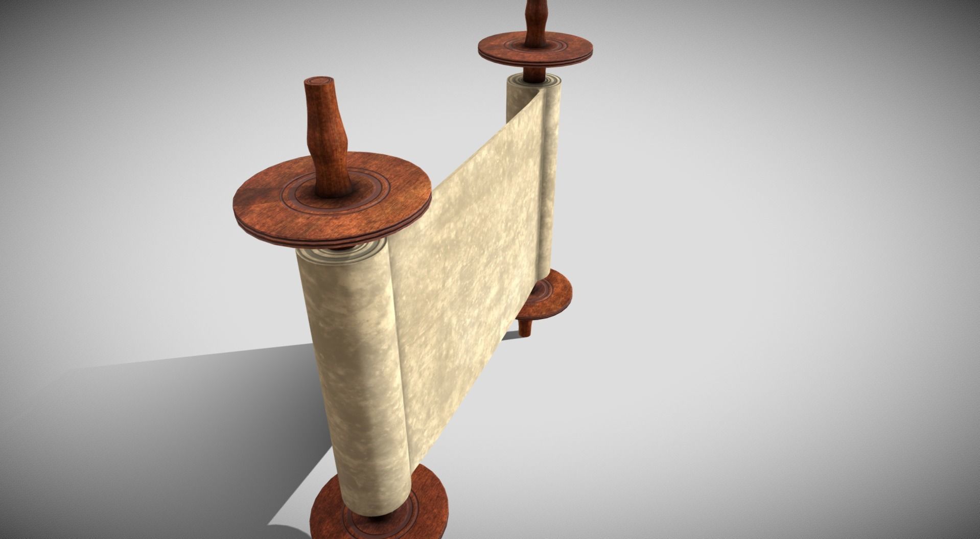 Blank Scroll Low-poly 3D model_3
