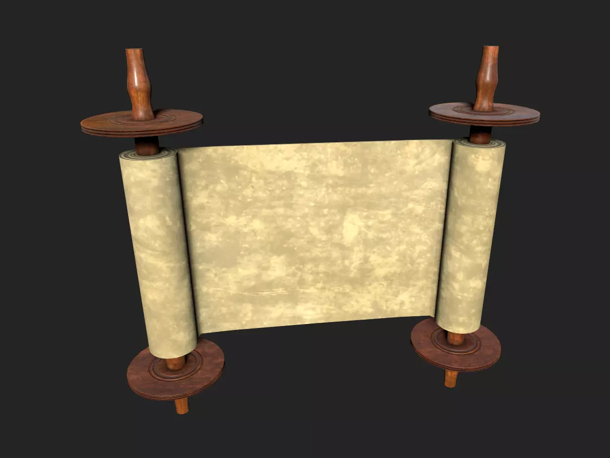 Blank Scroll Low-poly 3D model_0