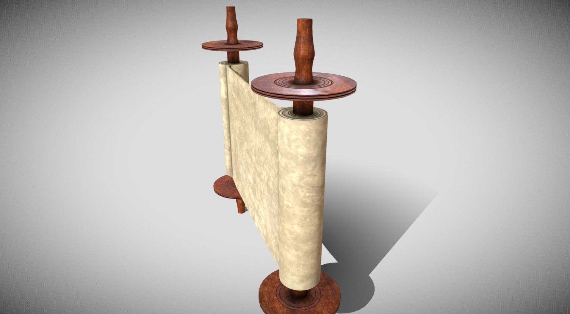 Blank Scroll Low-poly 3D model_6