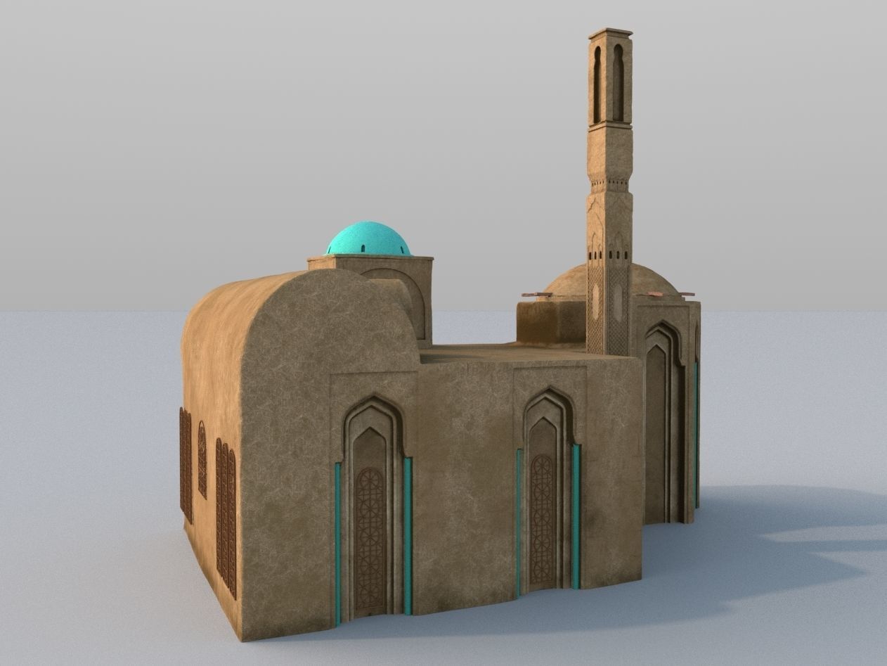 3 Level LOD ancient Eastern Building Low-poly 3D model_12