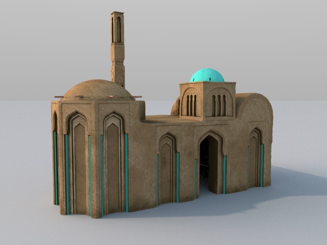 3 Level LOD ancient Eastern Building Low-poly 3D model_7