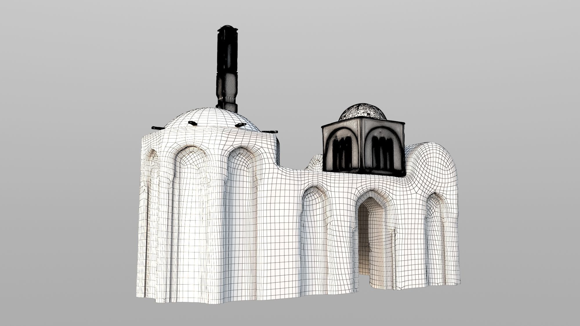 3 Level LOD ancient Eastern Building Low-poly 3D model_2