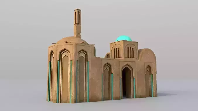 3 Level LOD ancient Eastern Building Low-poly 3D model