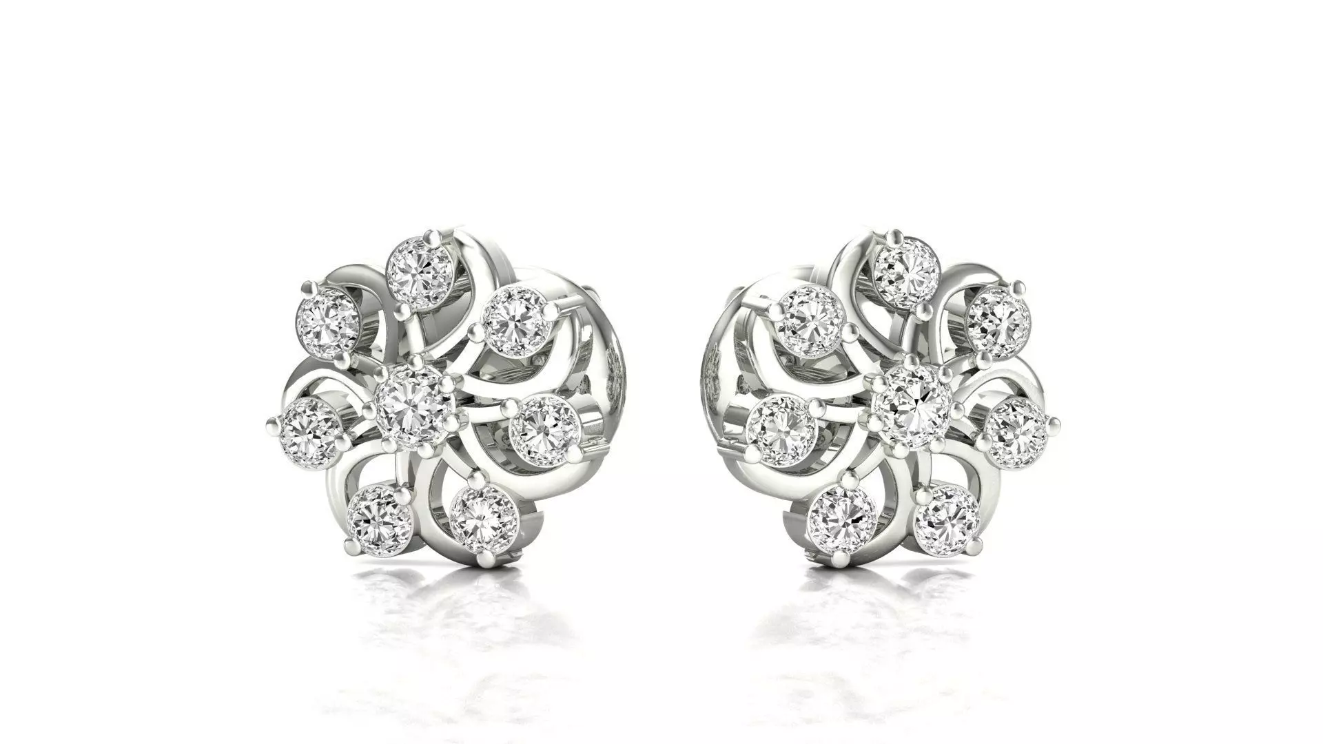 Earrings-3150 rose gold stud earrings with diamonds 3D print model_0