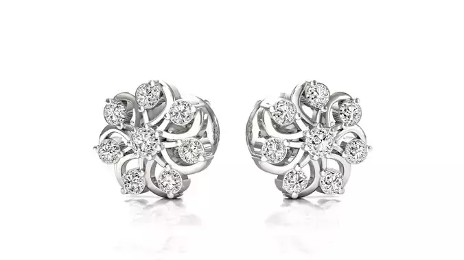 Earrings-3150 rose gold stud earrings with diamonds 3D print model