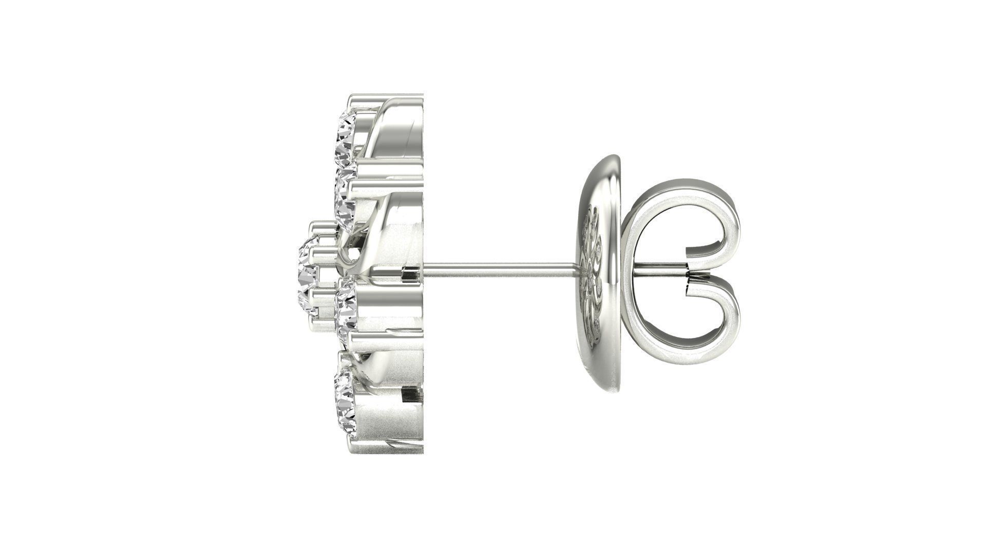 Earrings-3150 rose gold stud earrings with diamonds 3D print model_15