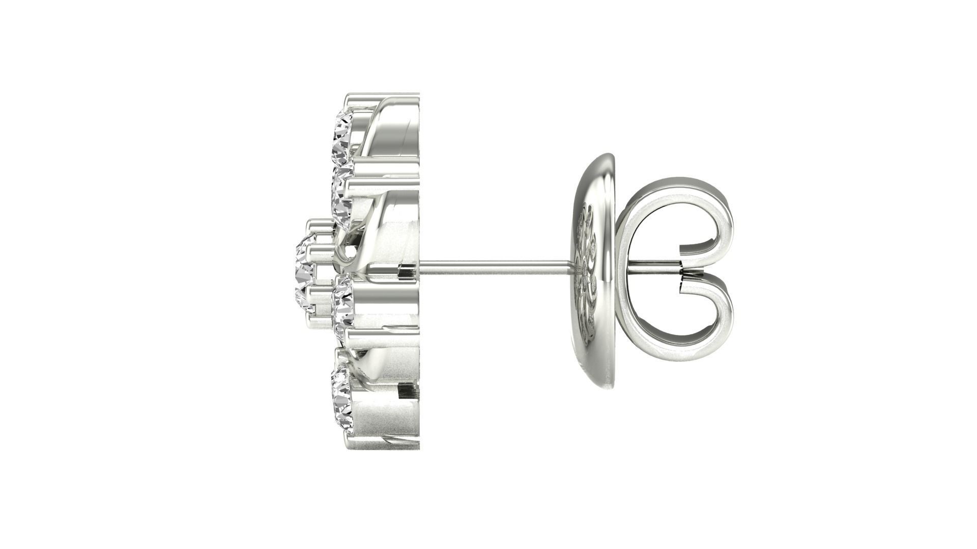 Earrings-3150 rose gold stud earrings with diamonds 3D print model_16