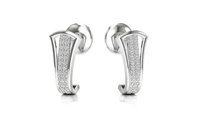 Earrings-2436 rose gold and diamond hoop earrings