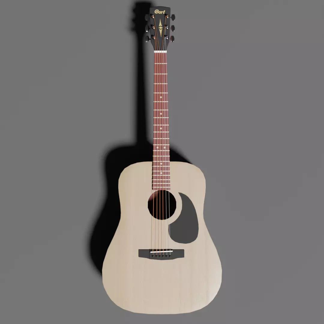 Cort acoustic guitar Low-poly 3D model