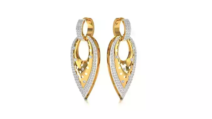 Earrings-2377 rose gold pendant with diamonds