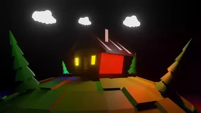 Low Poly Cartoon House