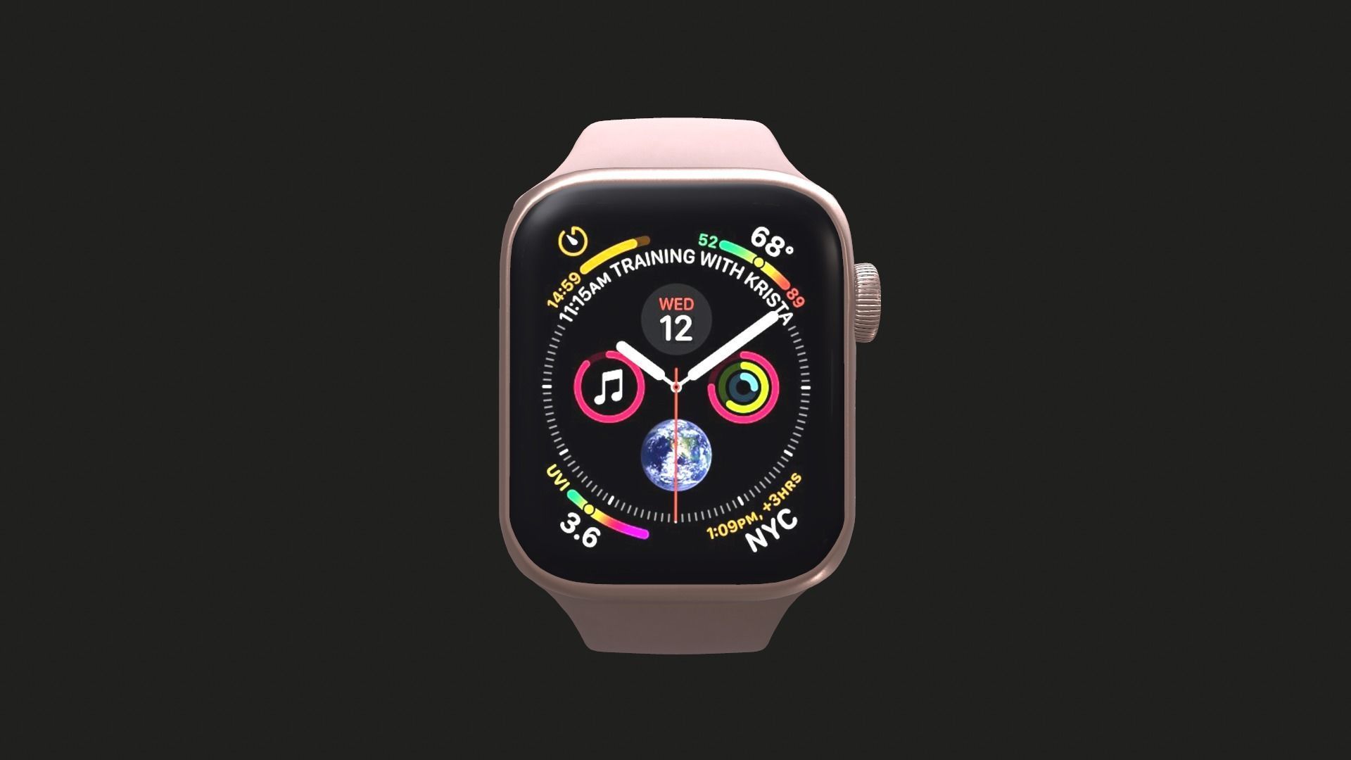 Apple Watch Series 4 40mm Low-poly 3D model_2