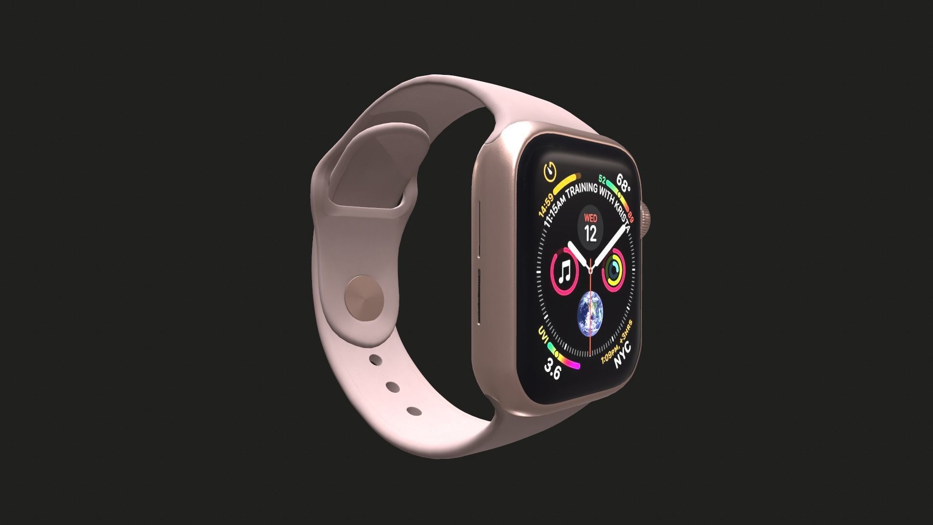 Apple Watch Series 4 40mm Low-poly 3D model_3