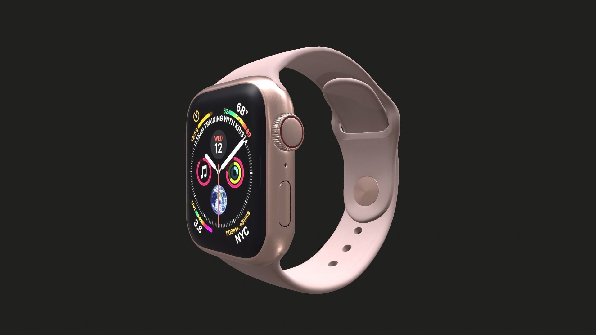 Apple Watch Series 4 40mm Low-poly 3D model_10
