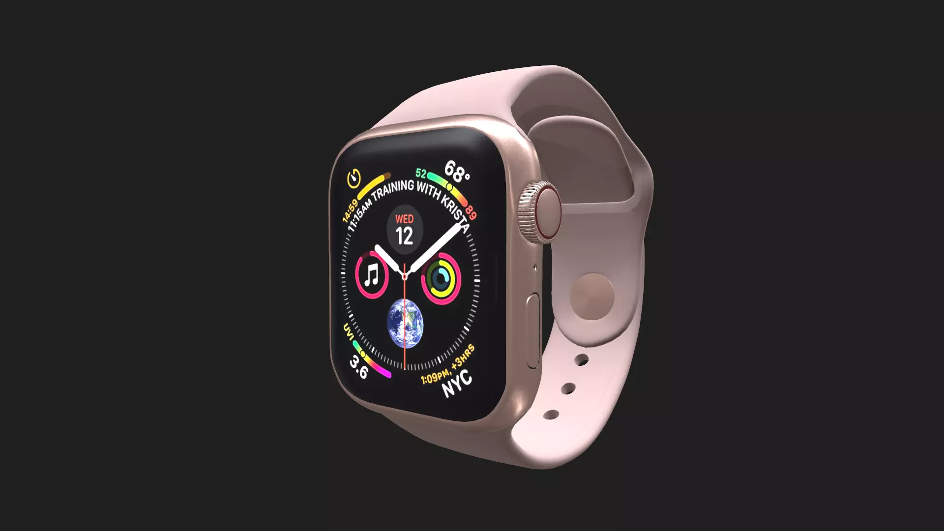 Apple Watch Series 4 40mm Low-poly 3D model_0