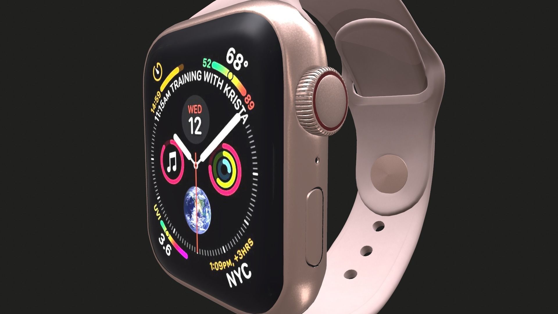 Apple Watch Series 4 40mm Low-poly 3D model_11