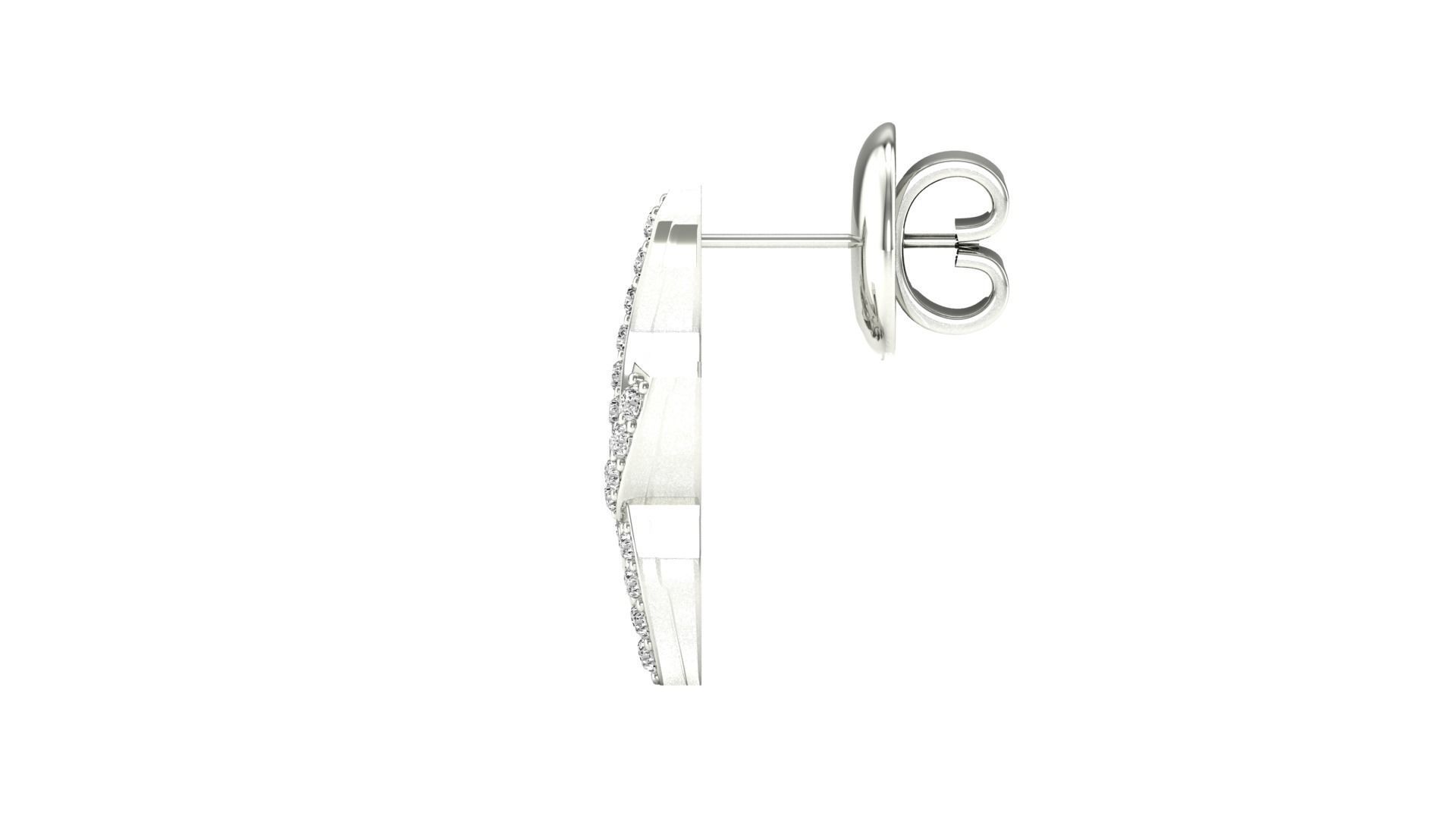 Earrings-1464 pair of rose gold earrings with diamonds 3D print model_17