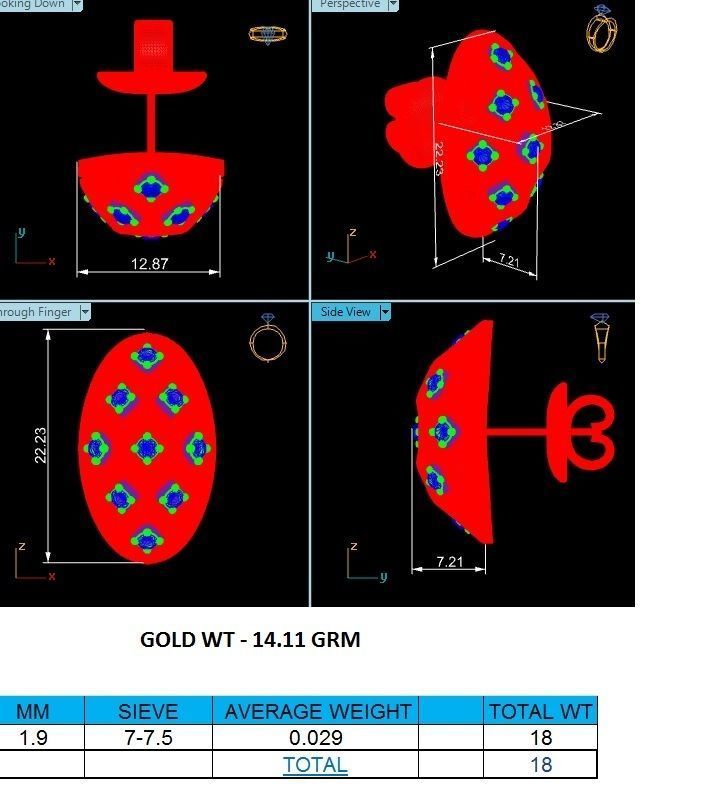 Earrings-1269 pair of rose gold earrings with diamonds 3D print model_8