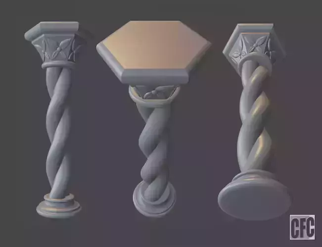 Goth Column - 3d model for CNC - GothColumnCFC07 3D print model