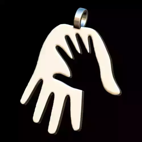 Hanb in hand steel pendant 