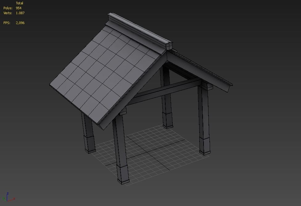 4K Japanese Kyoto Shrine - Fushimi Inari Taisha - Mitsurugisha Low-poly 3D model_7