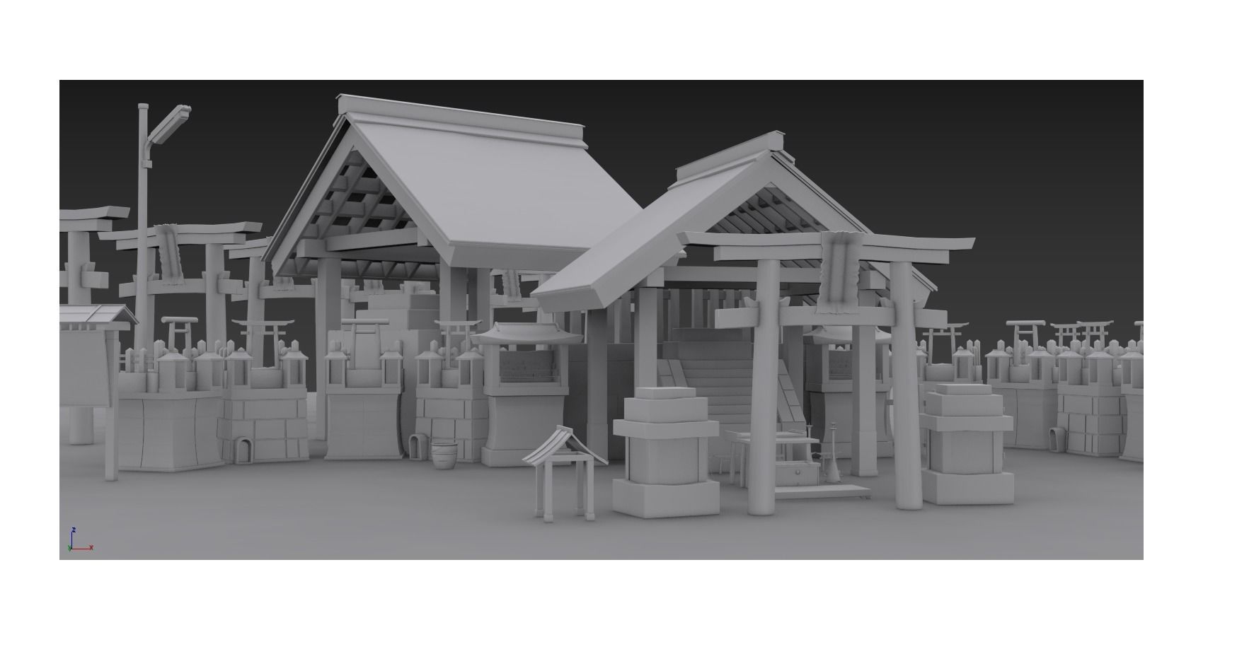 4K Japanese Kyoto Shrine - Fushimi Inari Taisha - Mitsurugisha Low-poly 3D model_4