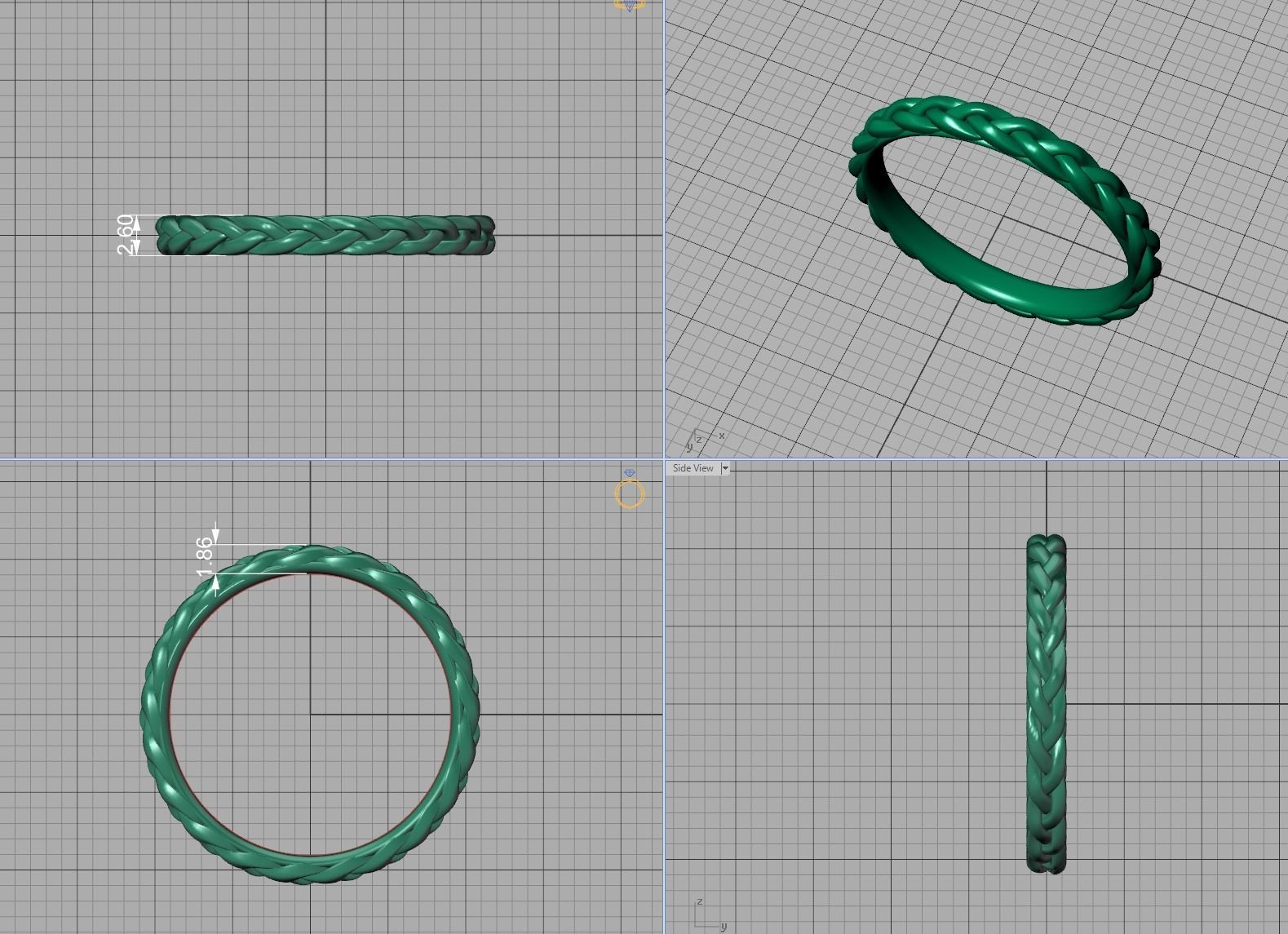 Braided Stackble Ring printable 3dmodel 3D model 3D printable | CGTrader