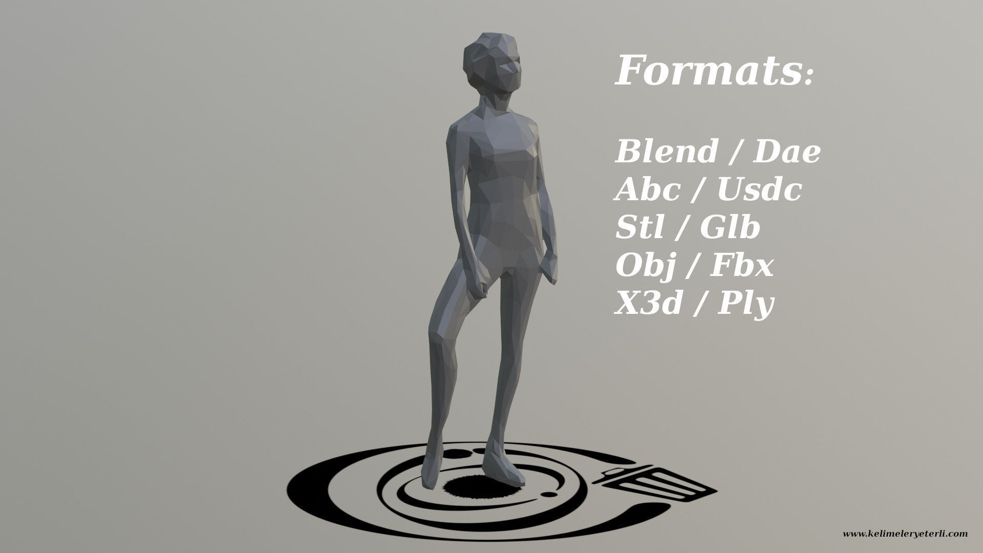 Human 087 LP R Low-poly 3D model_2