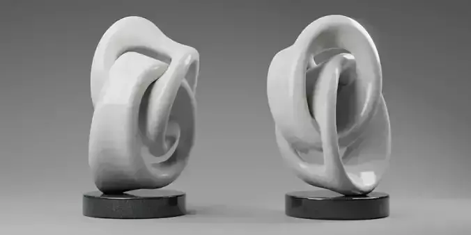 Modern abstract sculpture 037 Low-poly 3D model