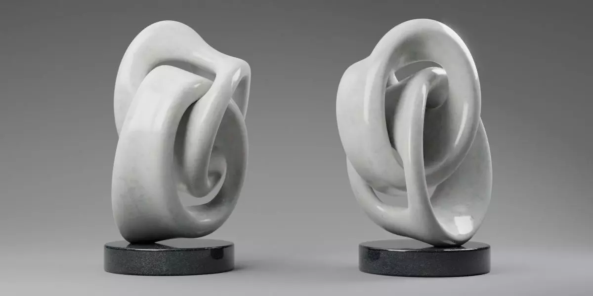 Modern abstract sculpture 037 Low-poly 3D model