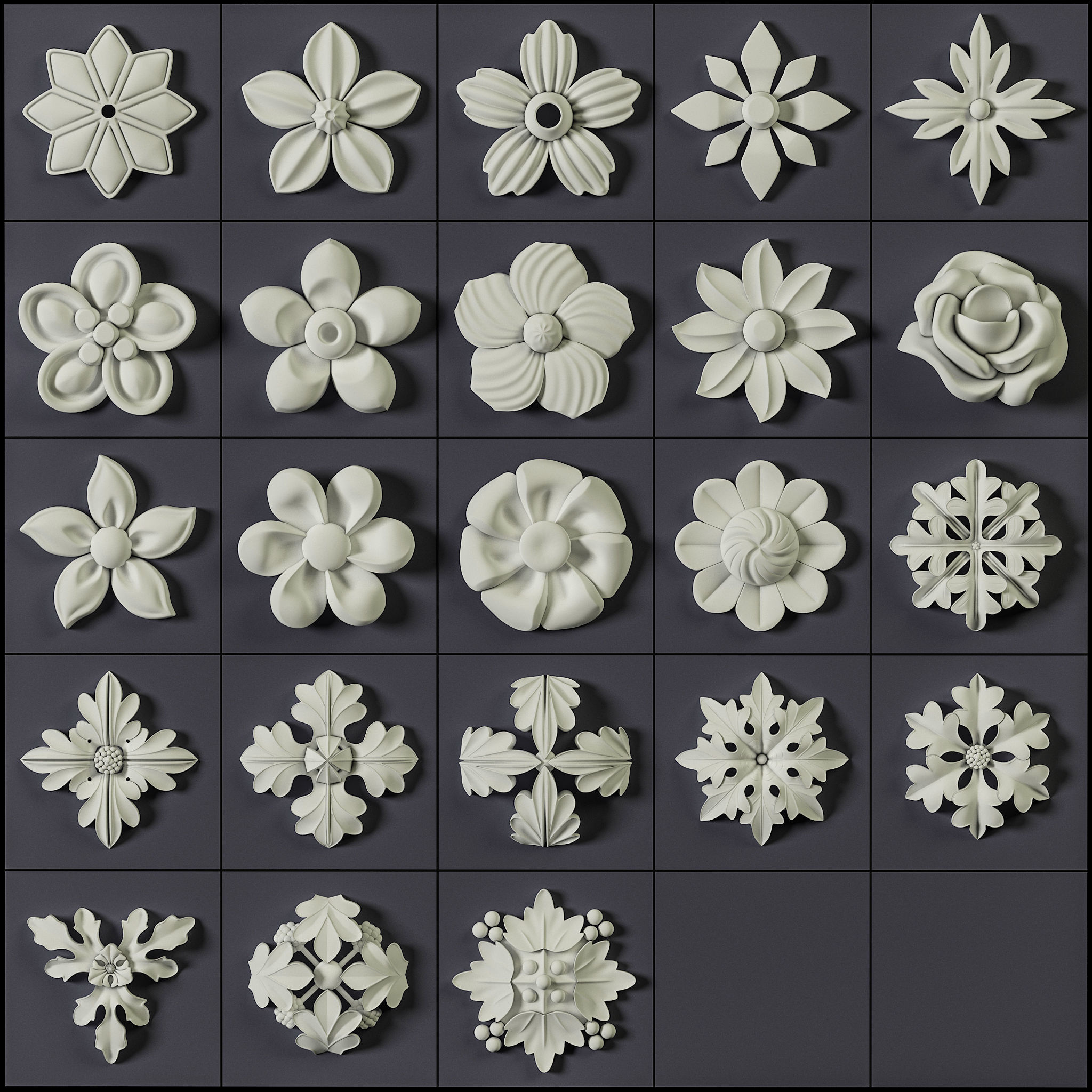 150 Ornament Brushes 4K Alphas and 3D Models- VOL 01 3D model_11