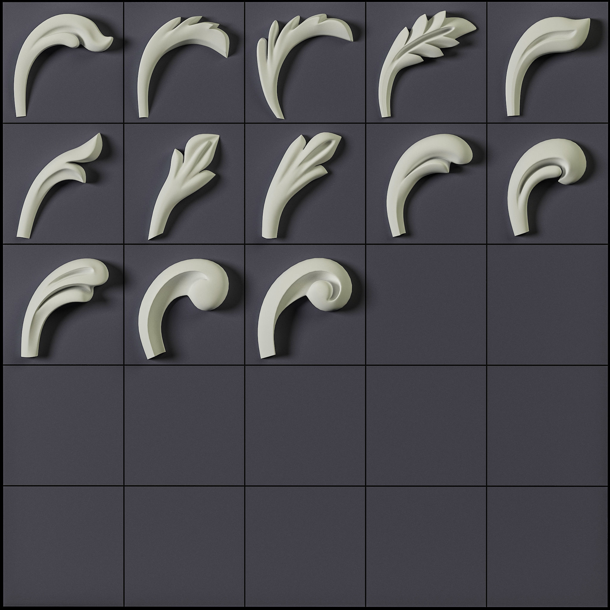 150 Ornament Brushes 4K Alphas and 3D Models- VOL 01 3D model_16