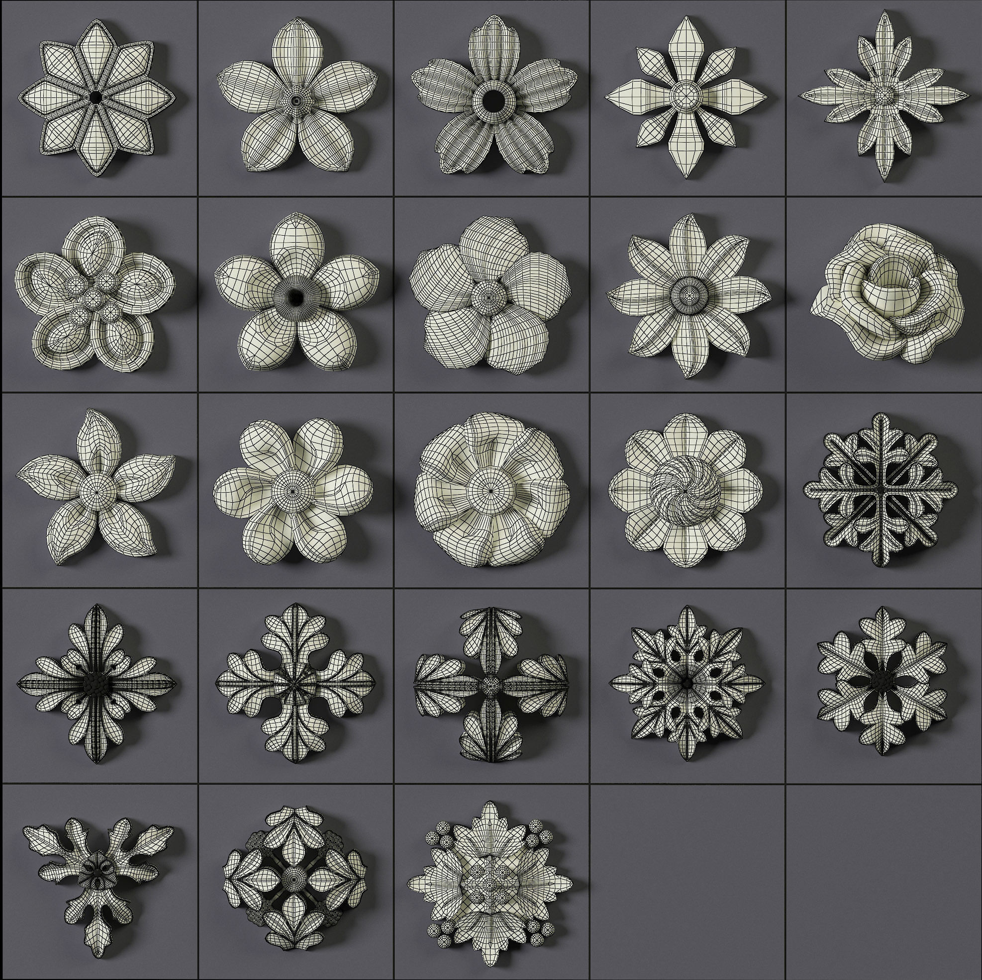 150 Ornament Brushes 4K Alphas and 3D Models- VOL 01 3D model_20