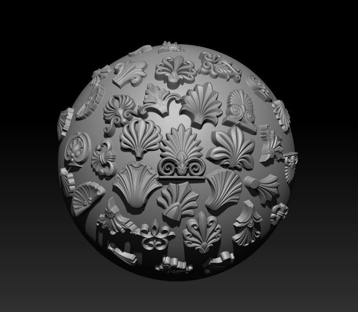 150 Ornament Brushes 4K Alphas and 3D Models- VOL 01 3D model_5