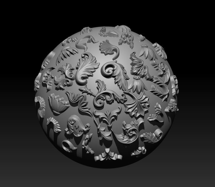 150 Ornament Brushes 4K Alphas and 3D Models- VOL 01 3D model_9