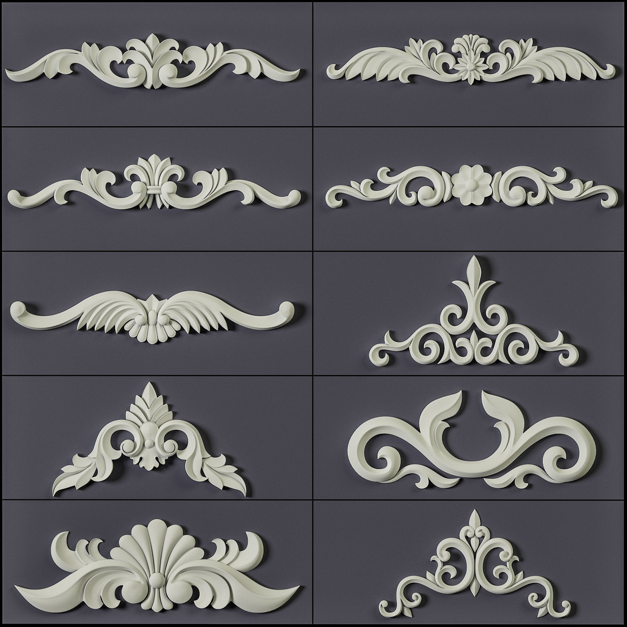 150 Ornament Brushes 4K Alphas and 3D Models- VOL 01 3D model_17