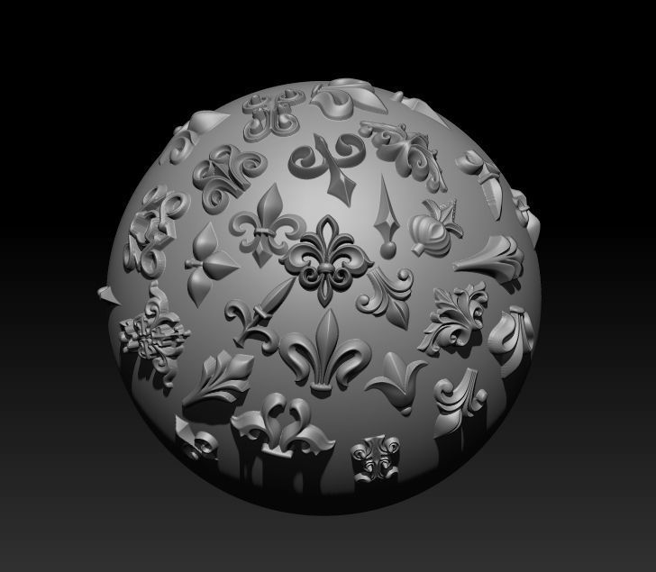 150 Ornament Brushes 4K Alphas and 3D Models- VOL 01 3D model_6