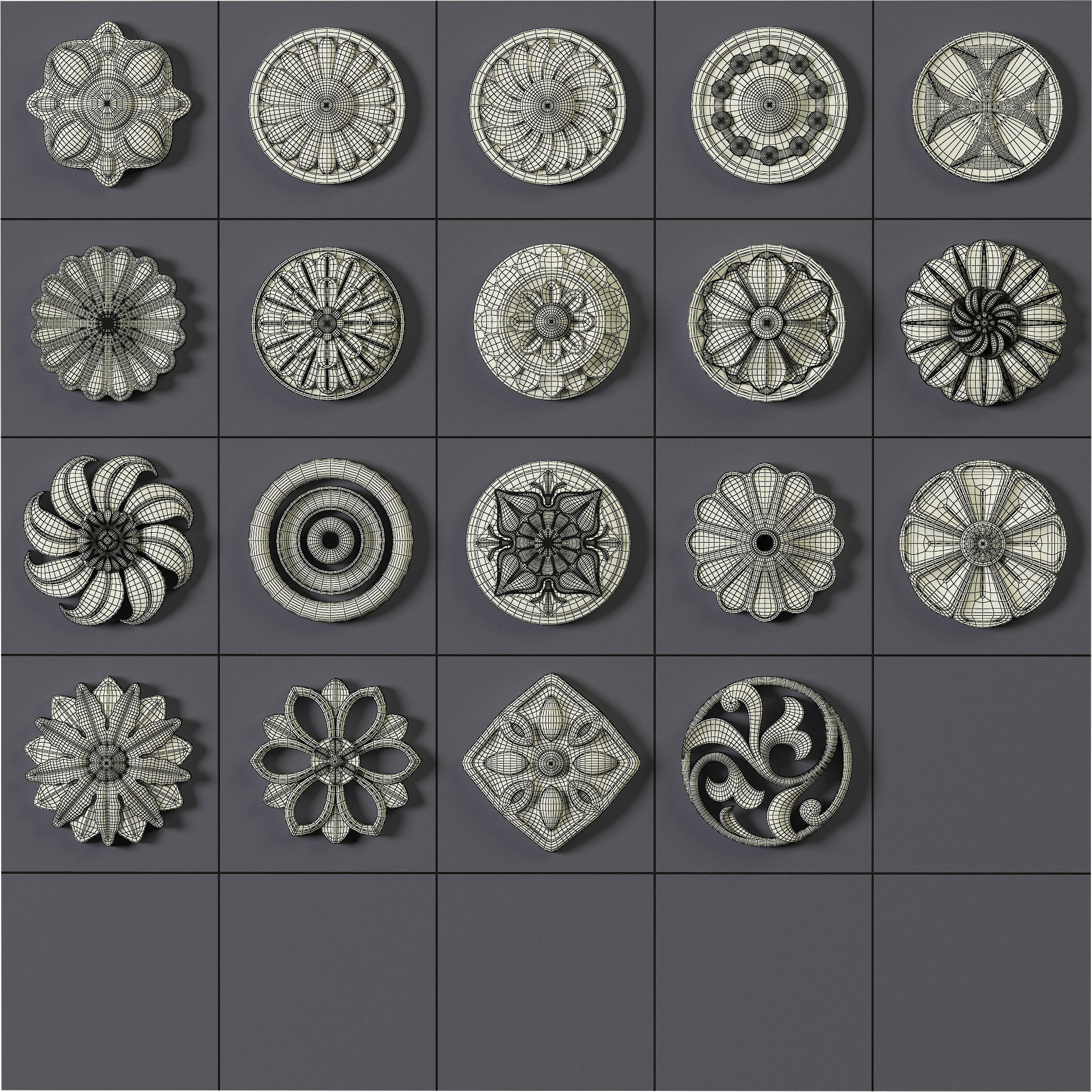150 Ornament Brushes 4K Alphas and 3D Models- VOL 01 3D model_19