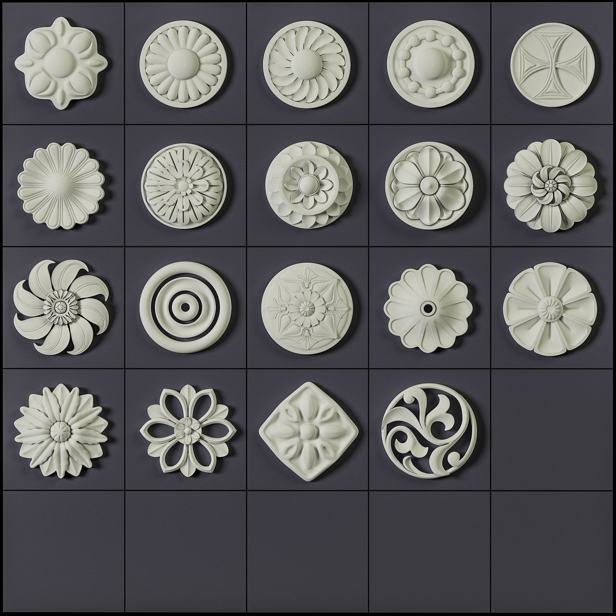 150 Ornament Brushes 4K Alphas and 3D Models- VOL 01 3D model_12