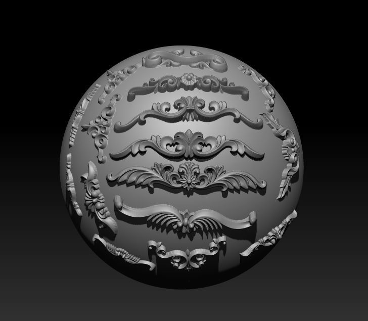 150 Ornament Brushes 4K Alphas and 3D Models- VOL 01 3D model_8