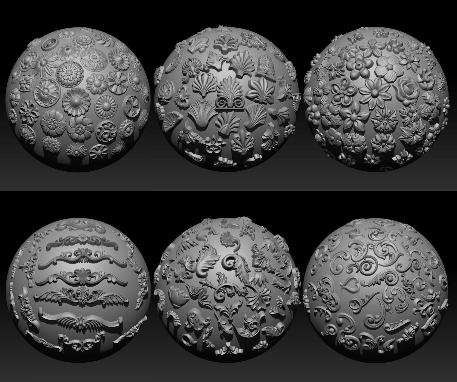 150 Ornament Brushes 4K Alphas and 3D Models- VOL 01 3D model_2