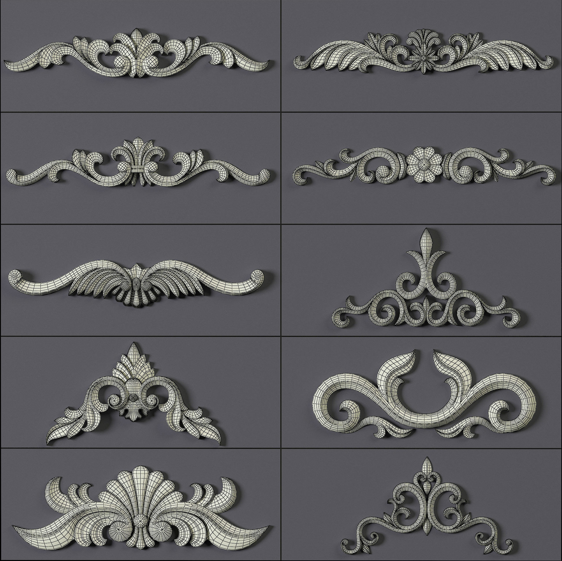 150 Ornament Brushes 4K Alphas and 3D Models- VOL 01 3D model_25