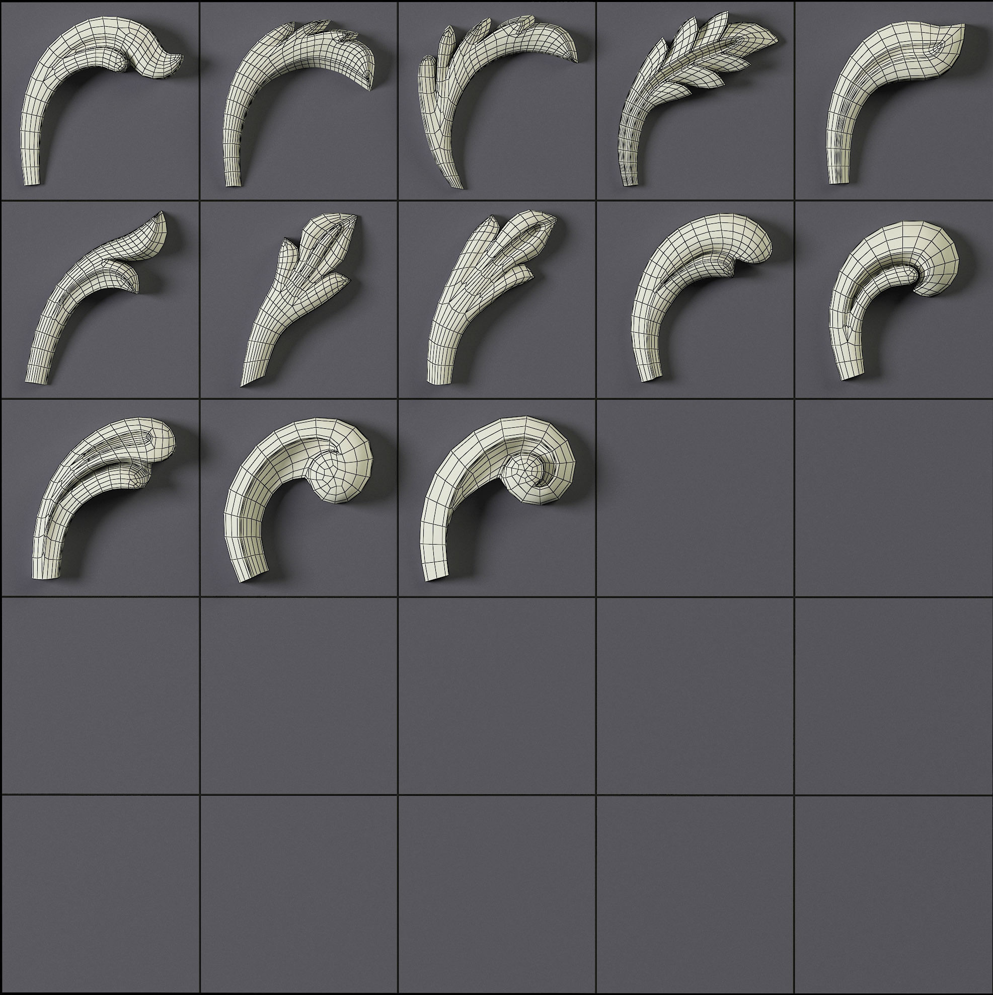 150 Ornament Brushes 4K Alphas and 3D Models- VOL 01 3D model_24