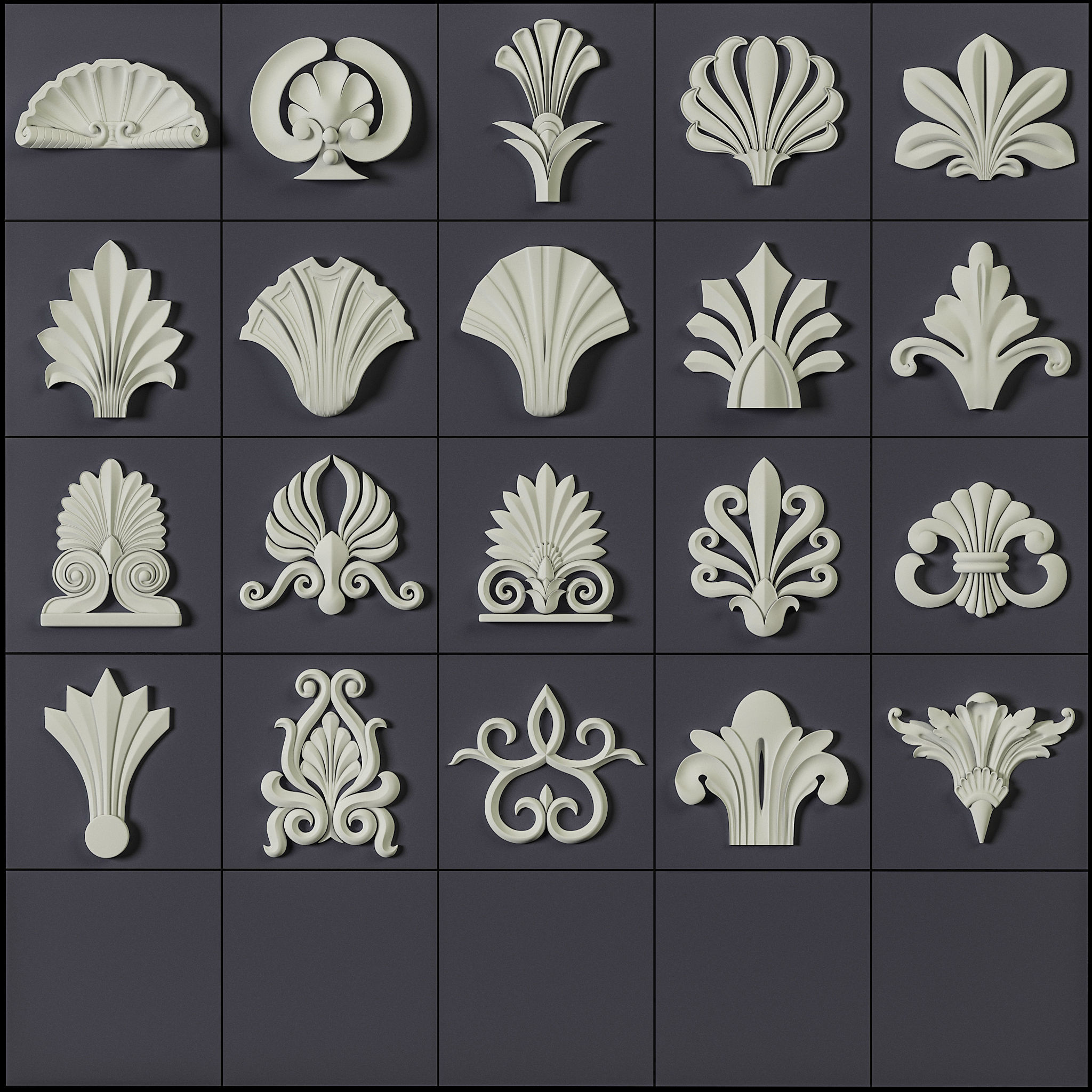 150 Ornament Brushes 4K Alphas and 3D Models- VOL 01 3D model_13