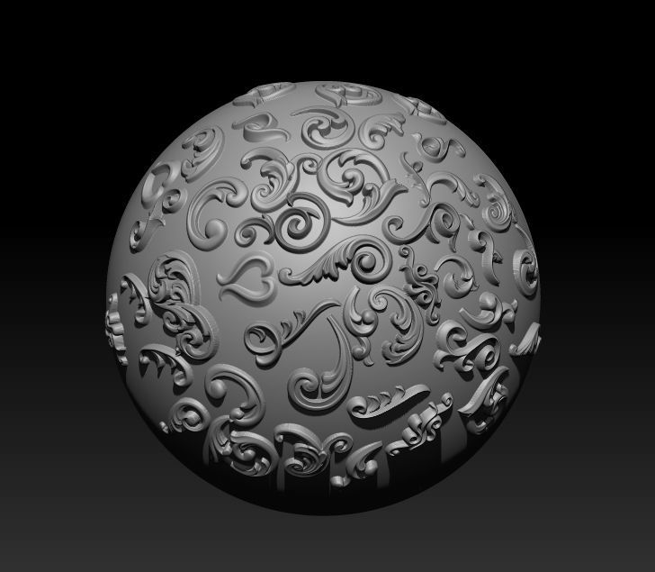 150 Ornament Brushes 4K Alphas and 3D Models- VOL 01 3D model_7