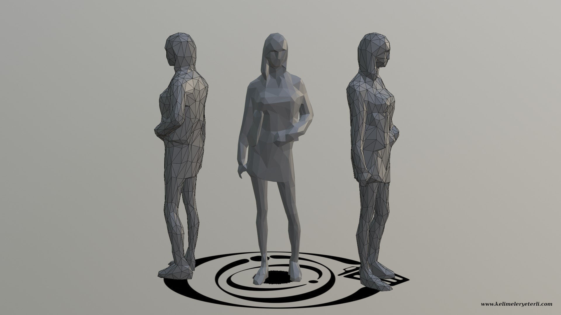 Human 088 LP R Low-poly 3D model_1