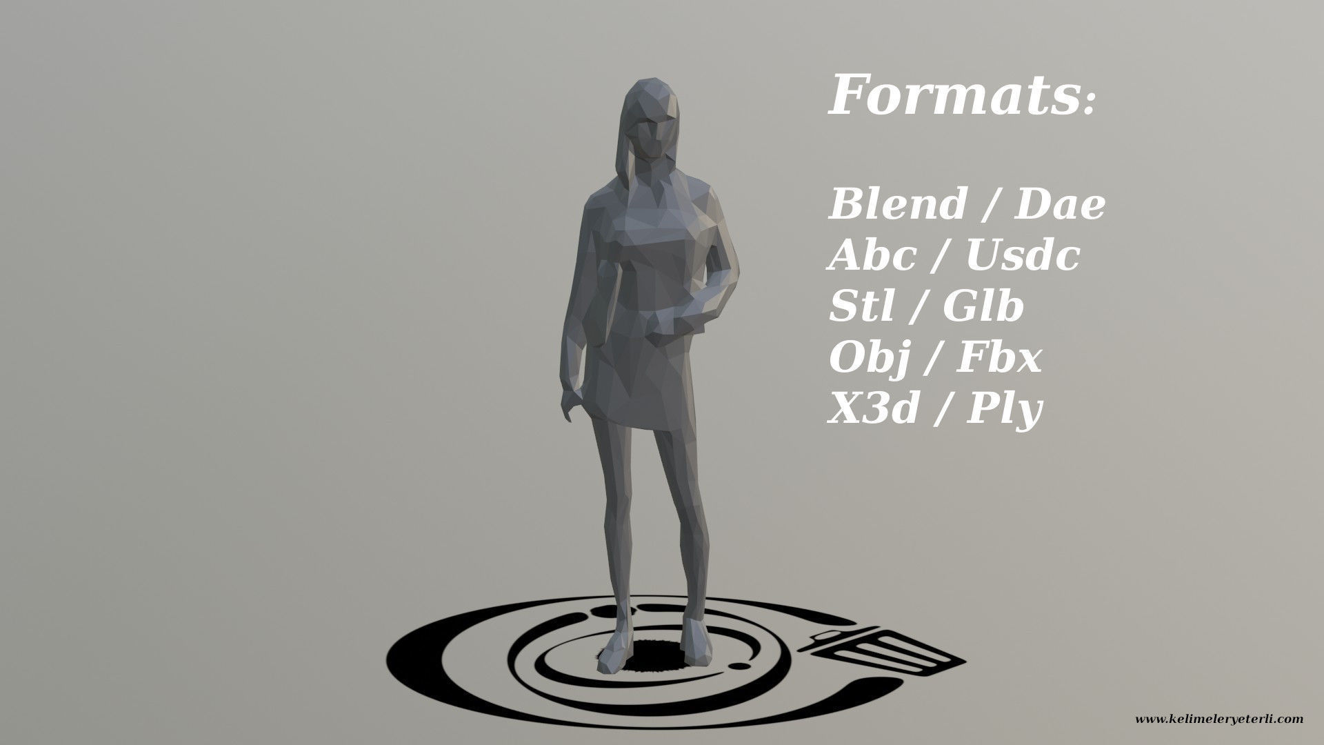 Human 088 LP R Low-poly 3D model_2