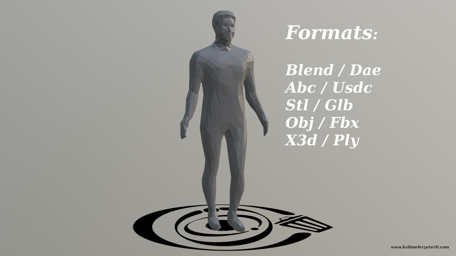Human 089 LP R Low-poly 3D model_2